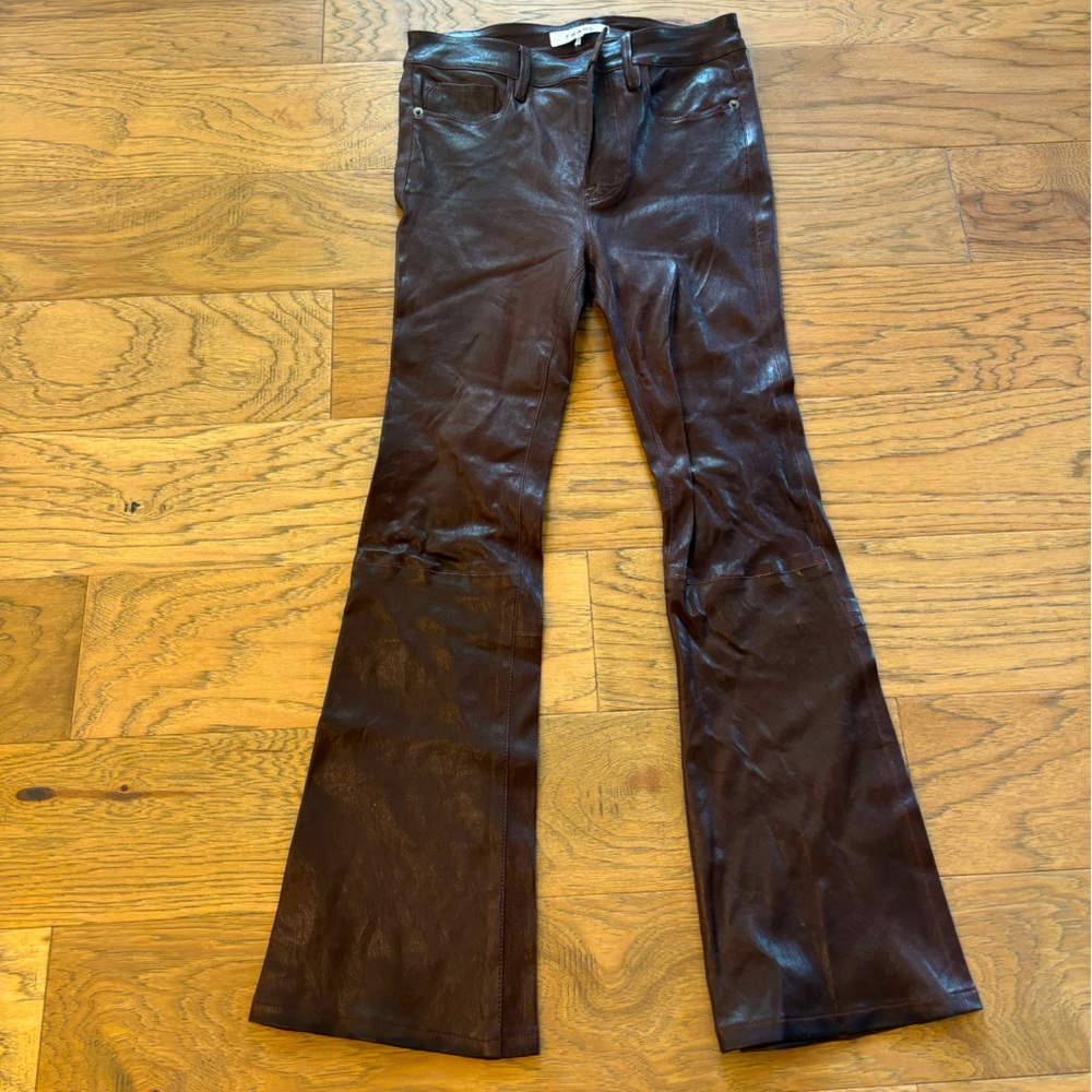 Genuine leather size 24 Frame bootleg pants